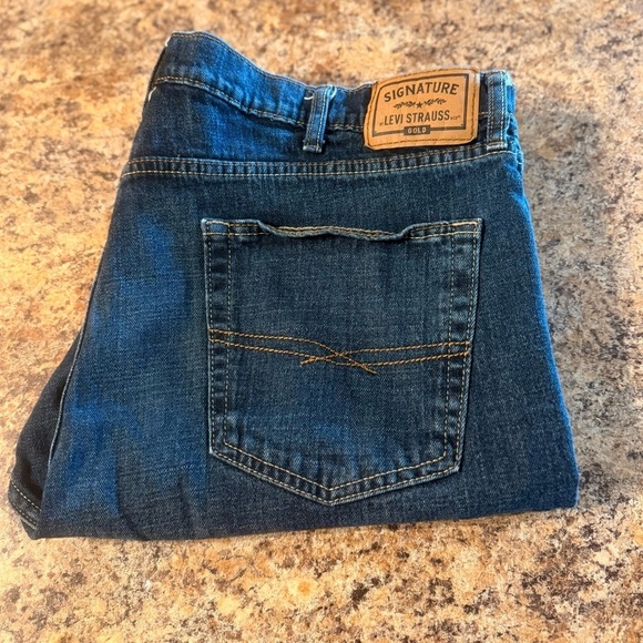 Signature Gold by Levi Strauss Blue Mens Straight Leg Jeans Tag Size 42x30 - Picture 11 of 11